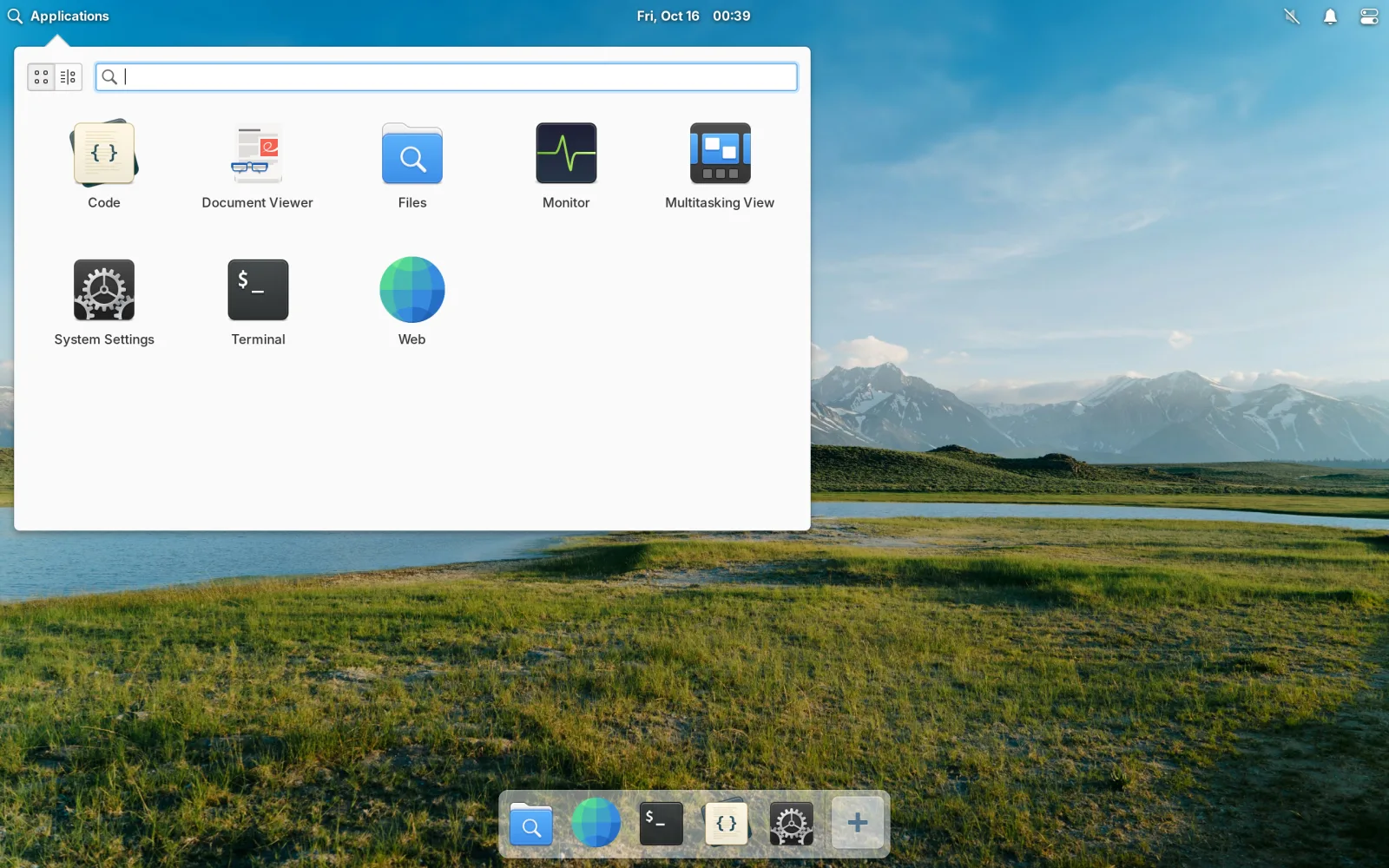 The Applications menu