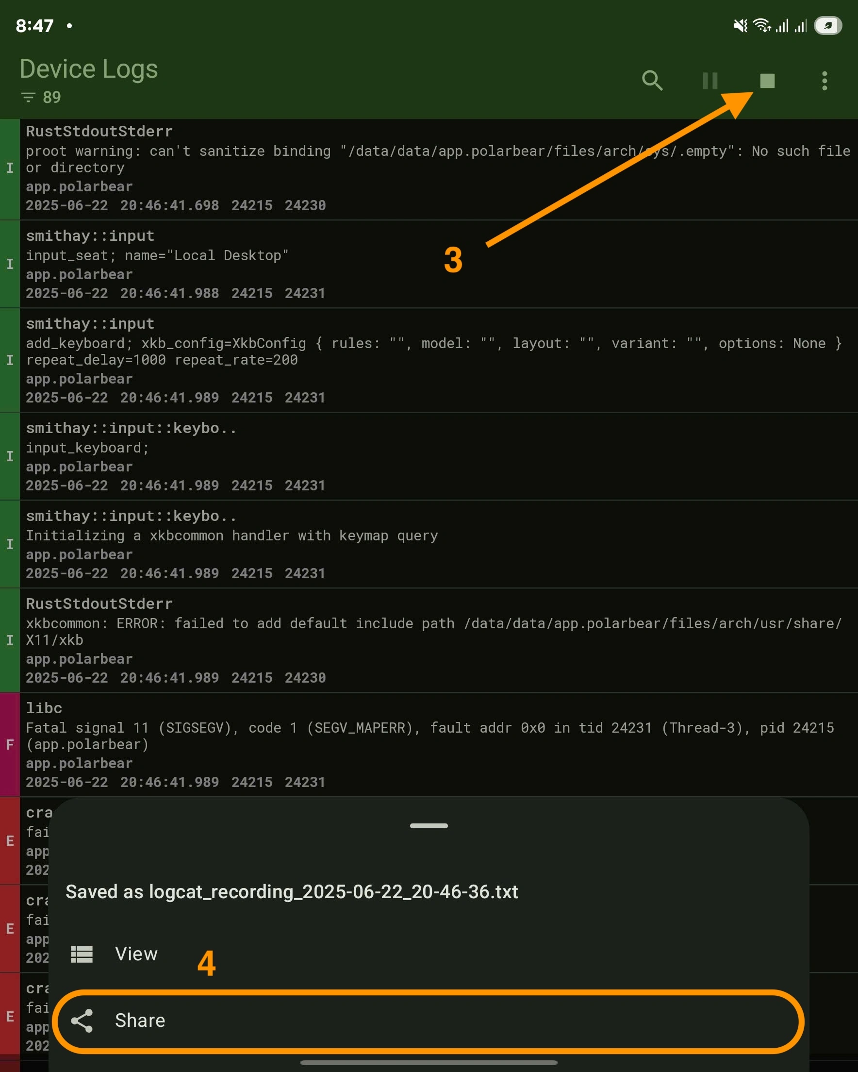 Share Logcat