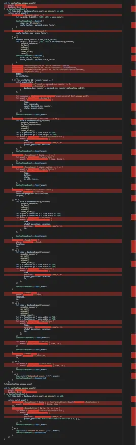 Rust source code mini map